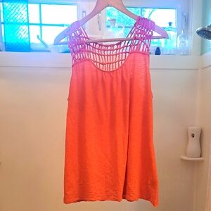 ND Weekend Crochet Accent Tank Top